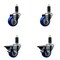 Service Caster 3'' Blue Poly Wheel Swivel 1-1/4'' Expanding Stem Caster Set 2 Brakes, 4PK SCC-EX20S314-PPUB-BLUE-2-PLB-2-114 - alternate 1